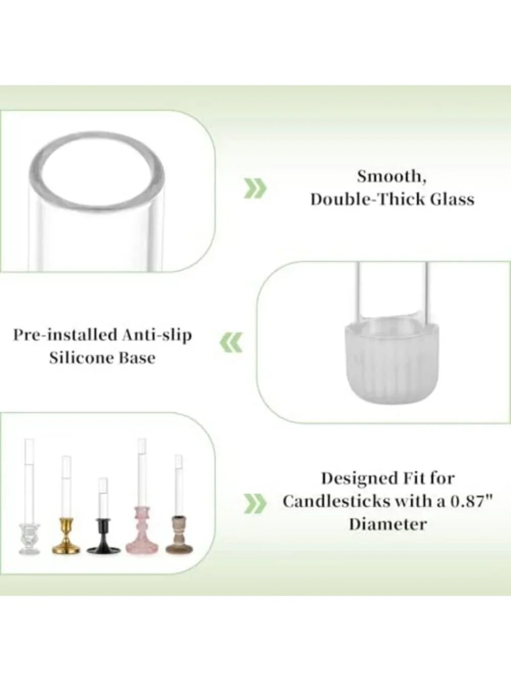 Elegant Glass Bud Vases Set of 6 | Single Stem Flower & Candle Holders